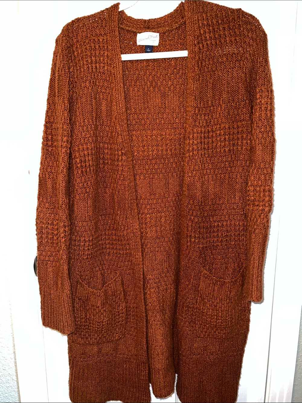 Rust colored long cardigan